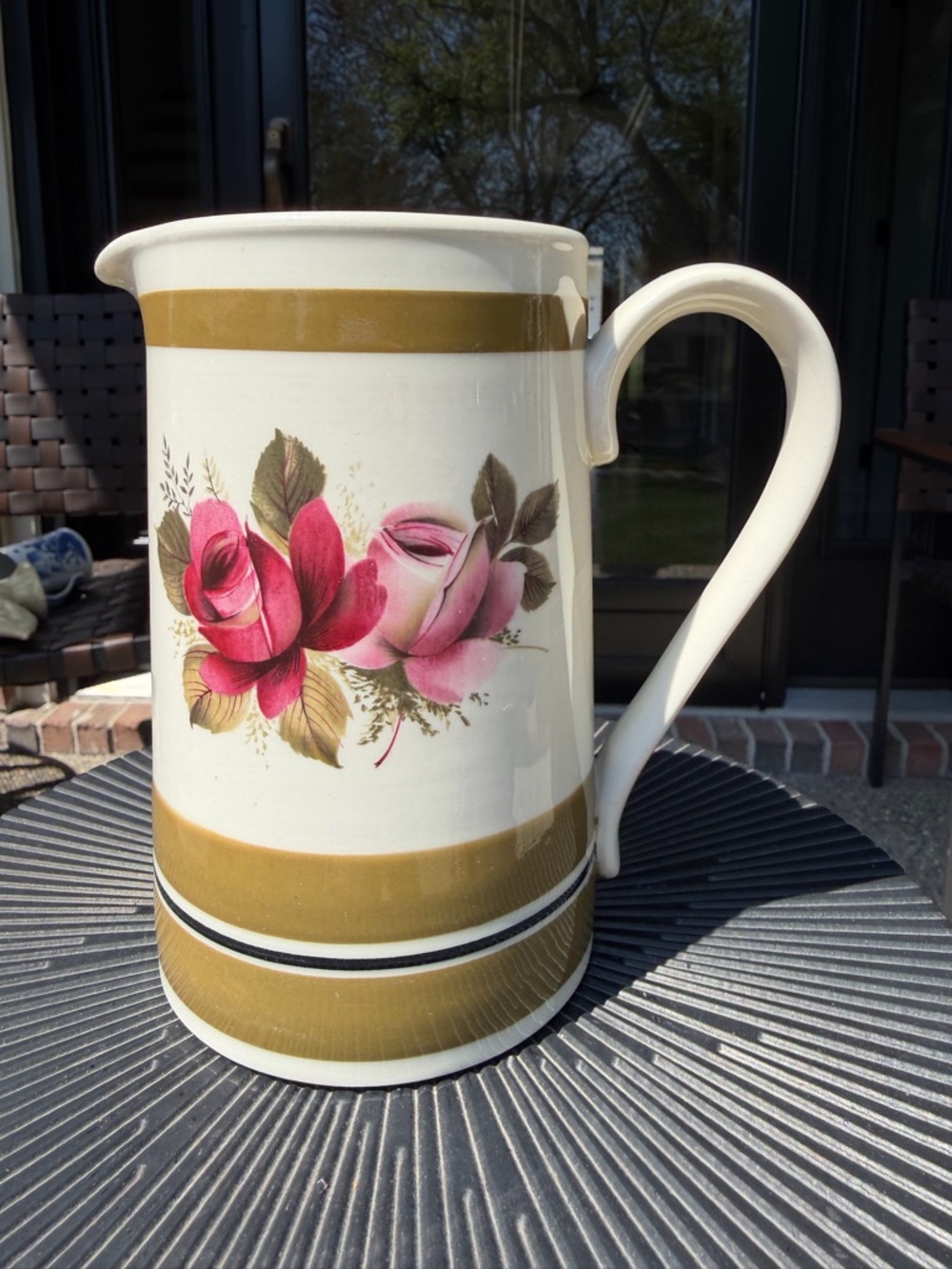 Vintage 1940s Sadler Staffordshire England Roses Creamer Pitcher